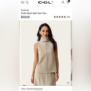 OGL FuzzLuxe Turtleneck Split Hem Top
